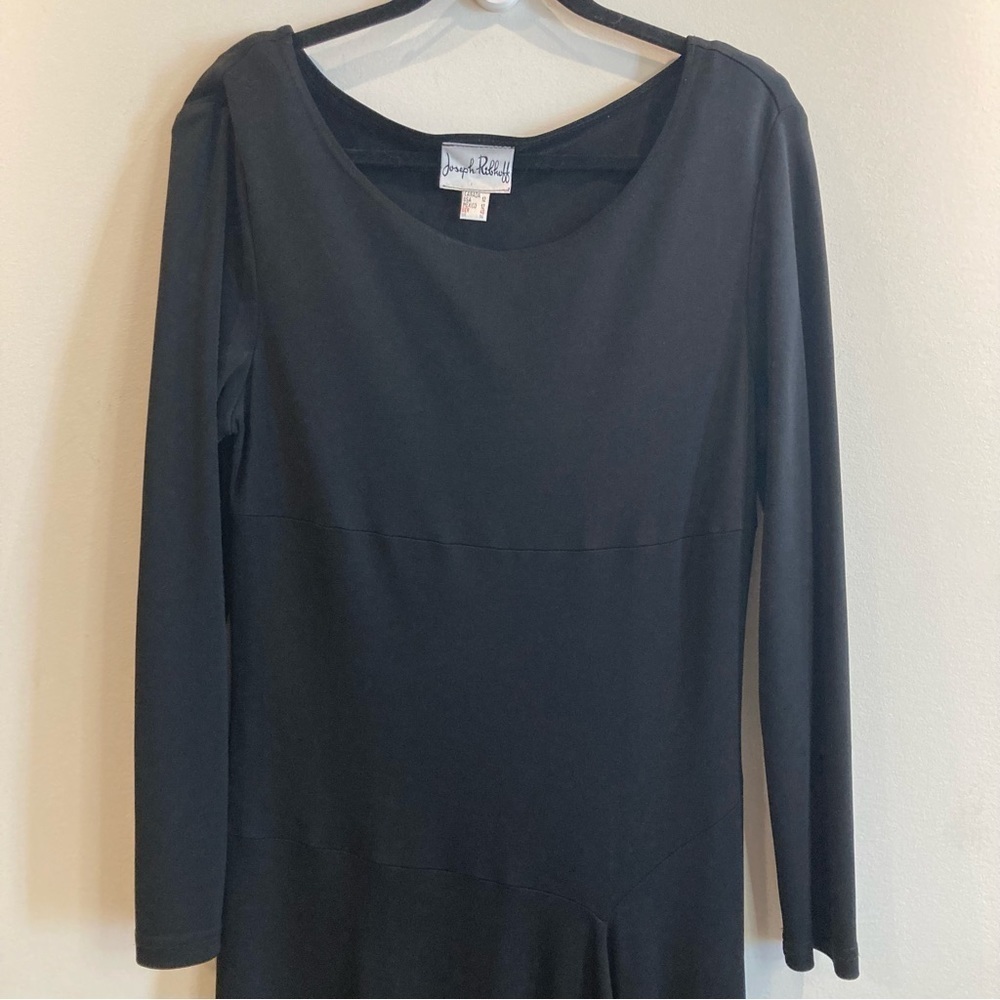 JOSEPH RIBKOFF Sz 12 Maxi Length Scoop Neck Empire Waist Ruffle Side Flowy Dress - Picture 2 of 11
